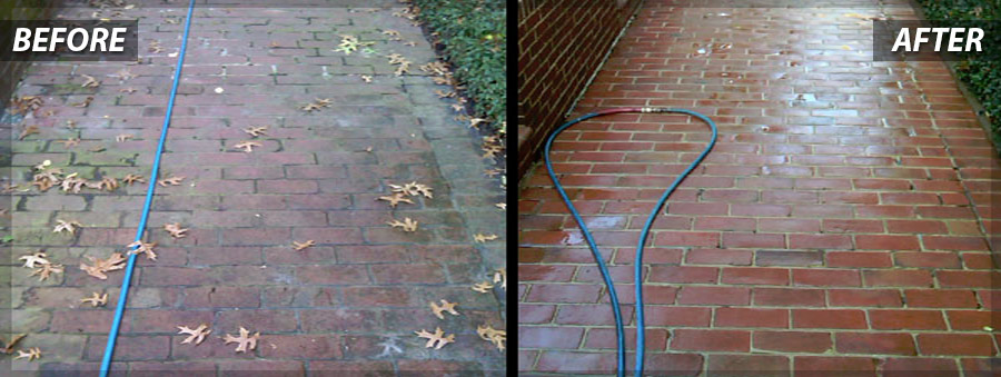 Before & After of PSI's Commercial Power Washing in Washington DC Metro Area
