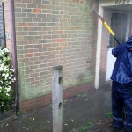 Brick Wall Before Commercial Power Washing Done by PSI in Washington DC Metro Areas